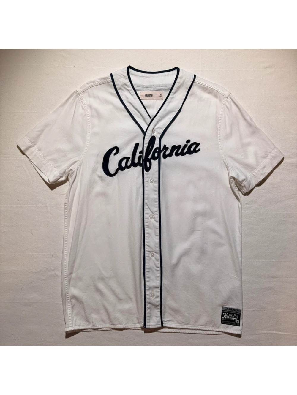 Hollister California Baseball Jersey Mens Medium White